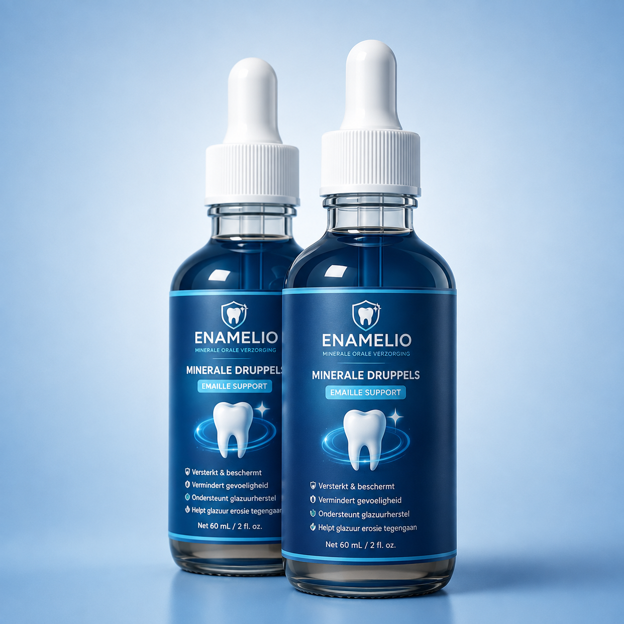 Twee flesjes Enamelio Mineral Drops van 60 ml